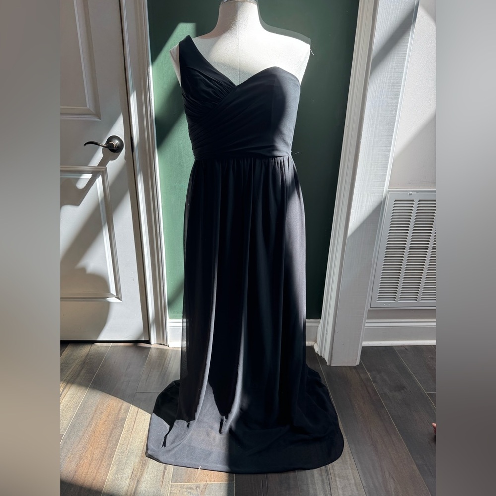 Alfred Angelo Black One-Shoulder Prom Dress
